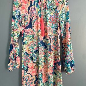 Lilly Pulitzer Pink and Blue Long Sleeve Sundress